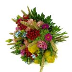 Осенний букет с колосками и калиной