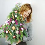 Елочка из хвои в бархатном мешке 40 см