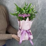 15 ландышей с корешками в аквабоксе  «Я люблю тебя»